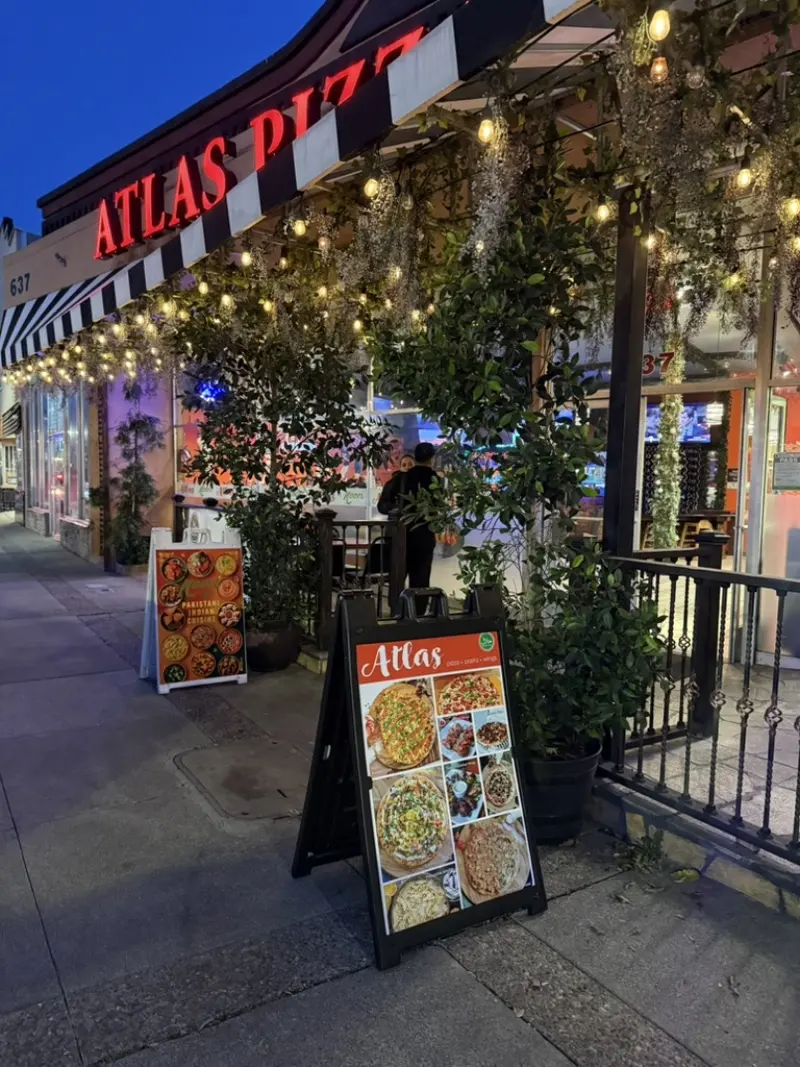 Installed Atlas Pizza storefront signage